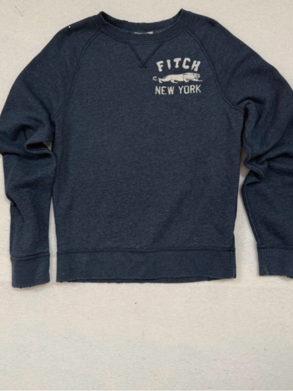 Abercrombie & Fitch Y2K Navy Crewneck Sweatshirt with Chest Logo